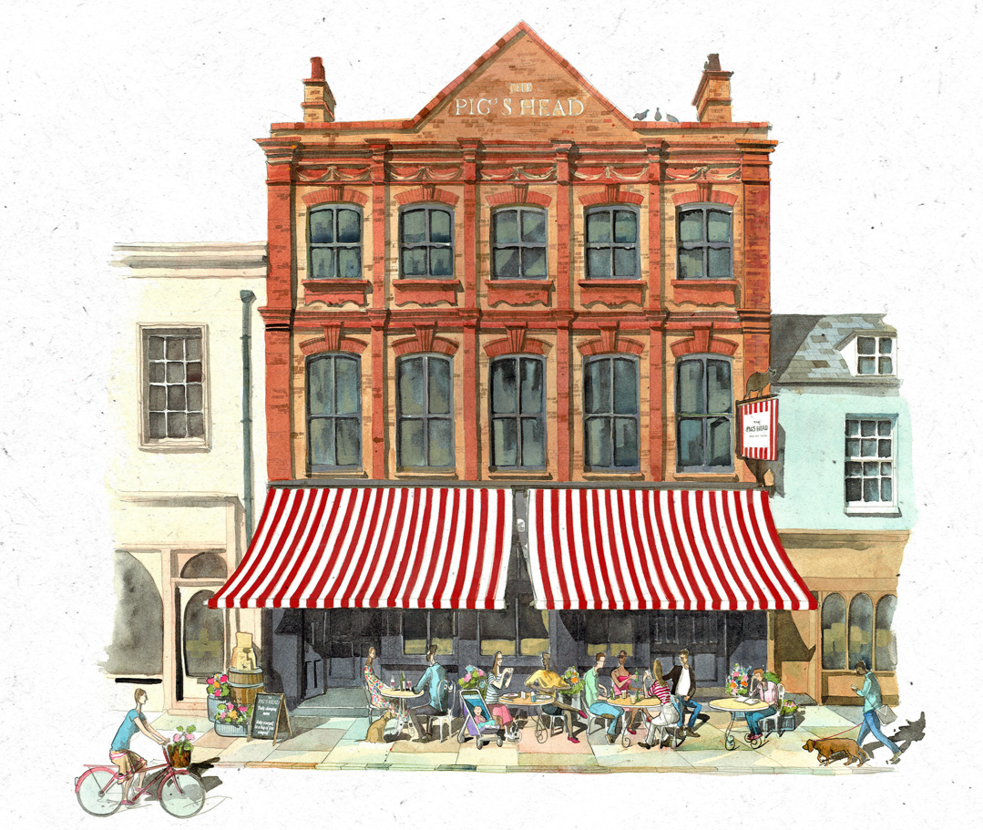 The Pig's Head - Pub in London - Illustration